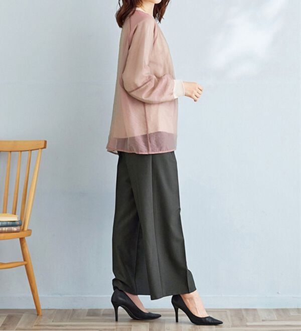 BELLUNA（ベルーナ）の「サマ見え！タック使いワイドパンツ（ワイドパンツ・ガウチョ）」｜詳細画像