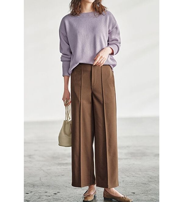 GeeRA（ジーラ）の「美脚ストレッチセミワイドパンツ（ワイドパンツ・ガウチョ）」｜詳細画像