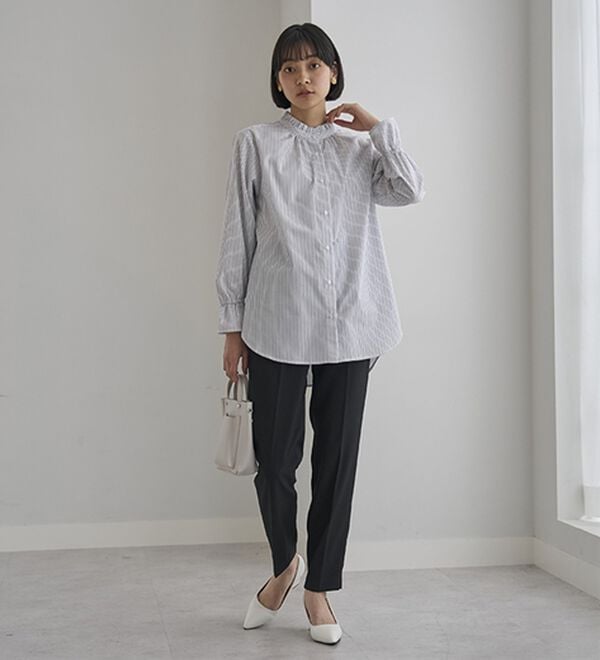 BELLUNA（ベルーナ）の「すっきり見えタックテーパードパンツ（フルレングスパンツ）」｜詳細画像