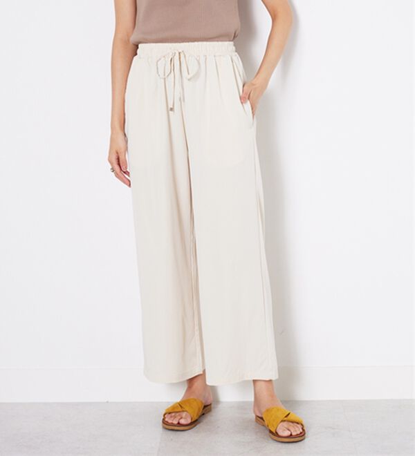 BELLUNA（ベルーナ）の「【接触冷感】なめらかタッチイージーワイドパンツ（ワイドパンツ・ガウチョ）」｜アイボリー
