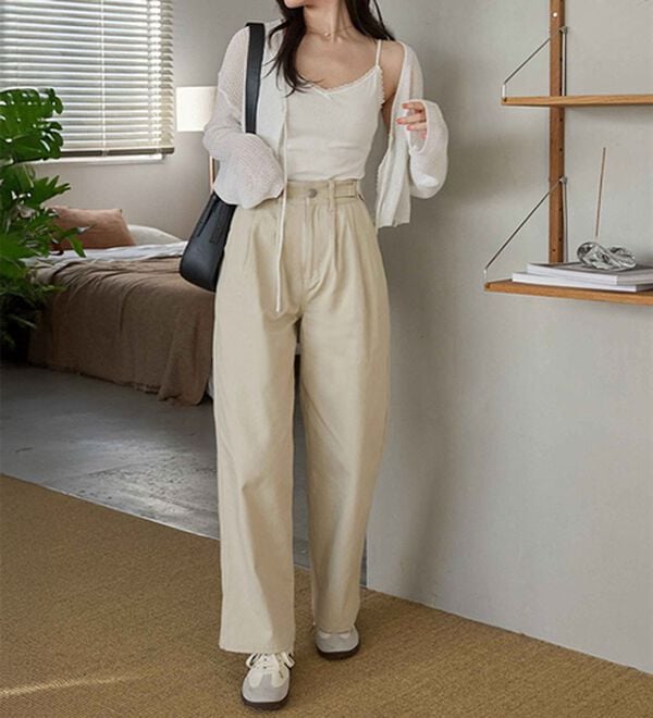 CHAN ME（チャンミ）の「ツーストラップコットンワイドパンツ（ワイドパンツ・ガウチョ）」｜詳細画像
