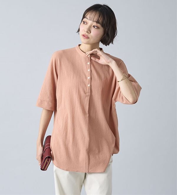 BELLUNA（ベルーナ）の「綿１００％ワッシャー素材ゆったりドルマンブラウス（ブラウス）」｜詳細画像