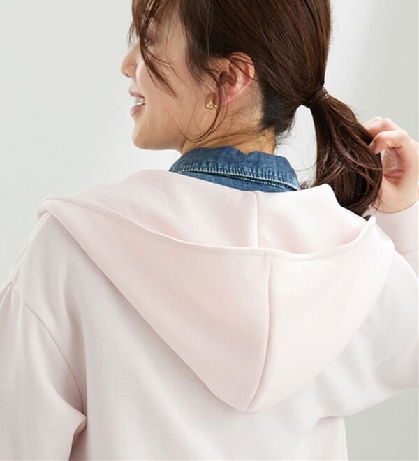 BELLUNA（ベルーナ）の「【快適Ｌａｂ．】とろみ素材裾タックパーカー（パーカー）」｜詳細画像