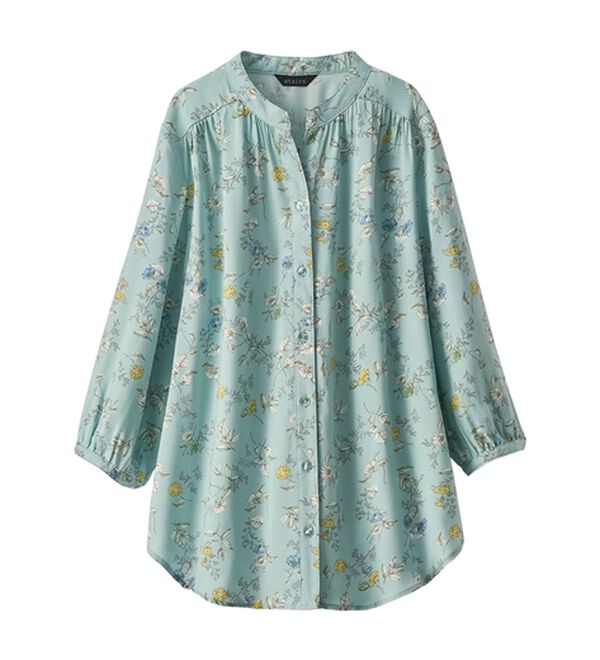 BELLUNA（ベルーナ）の「ギャザー使いレーヨンプリントブラウス（ブラウス）」｜詳細画像