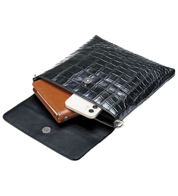 「本クロコプレジデントショルダー（メンズショルダーバッグ）」｜詳細画像