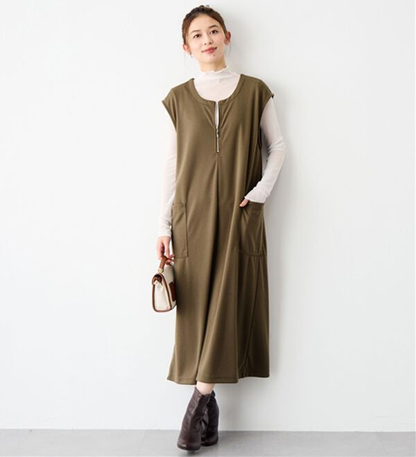 Viola e Viola（ヴィオラ エ ヴィオラ）の「なめらかポンチ　Iラインジャンスカ（ジャンパースカート）」｜詳細画像