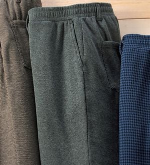 「ツイード風プレミアムジャージスラックス（メンズフルレングスパンツ）」｜ヘリンボーン