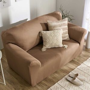 iellio（イエリオ）の「【８日間限定価格】お買得！ワッフルソファカバー＜洗える・伸縮・ソファーカバー・肘あり・肘なし・１人掛・２人掛・３人掛＞（ソファーカバー）」｜ココアブラウン
