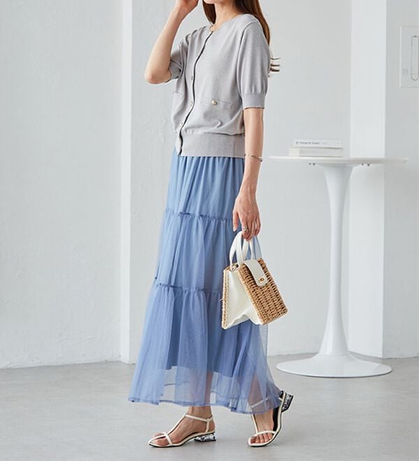 RANAN（ラナン）の「チュールティアードスカート（ロングスカート）」｜詳細画像