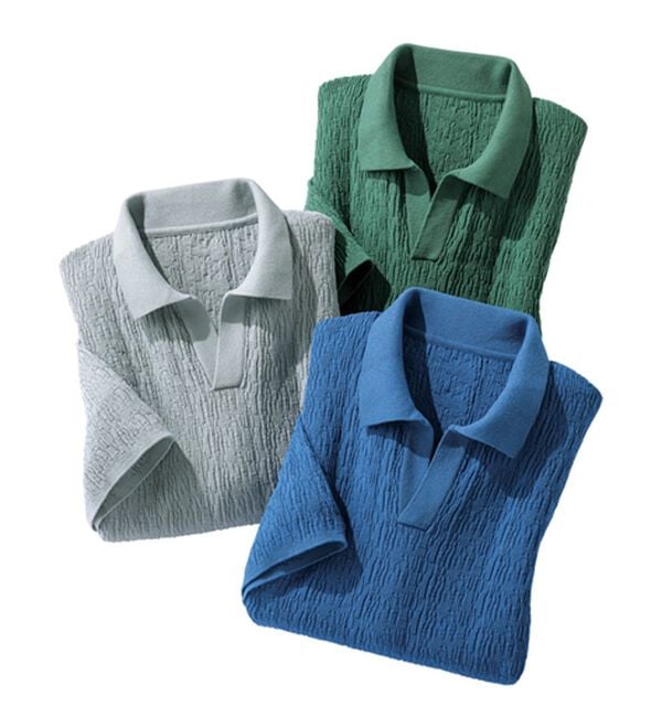 「【おじフェス着用】着映えニットポロ（メンズニット・セーター）」｜詳細画像