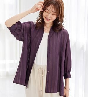 BELLUNA（ベルーナ）の「ドビー素材タック入りシャツチュニック（チュニック）」｜詳細画像