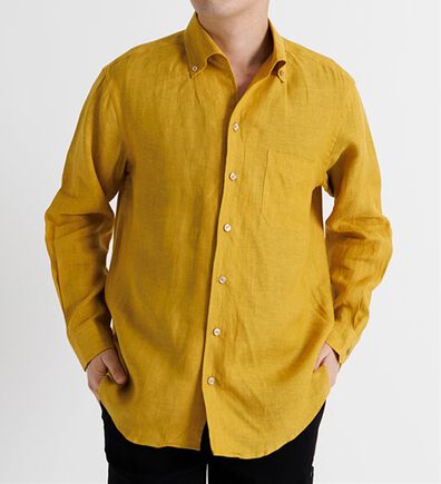 「＜コムルヴァン・オム＞大人のフレンチリネン１００％シャツ（メンズシャツ）」