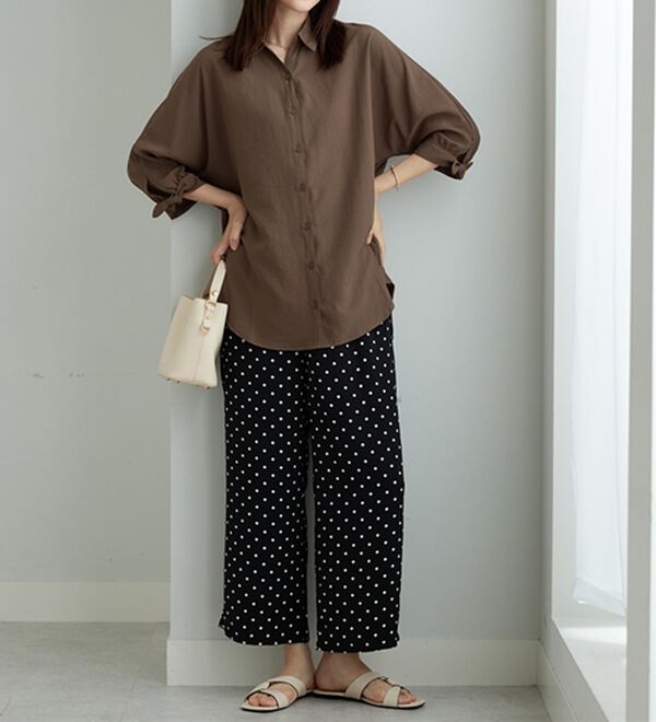 BELLUNA（ベルーナ）の「イージーケア！袖リボンシャツチュニック（チュニック）」｜詳細画像