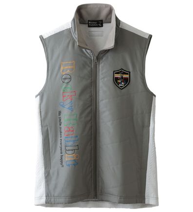 「＜ロッキーラビット＞エンボス柄裏フリースベスト（メンズベスト）」