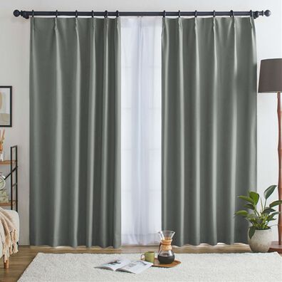 iellio（イエリオ）の「１００％遮光＆防音＆断熱保温ＵＶ見えにくいレース付カーテンセット＜４枚組・遮光１級・無地・洗える・形状記憶＞（ドレープカーテン）」