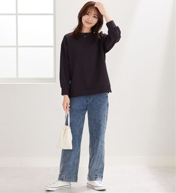 BELLUNA（ベルーナ）の「ジャカード素材肩ボタンプルオーバー（カットソー）」｜詳細画像