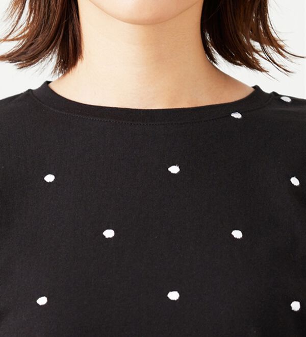 BELLUNA（ベルーナ）の「ドット刺しゅうデザイン袖切替プルオーバー（カットソー）」｜詳細画像