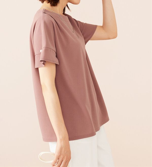 BELLUNA（ベルーナ）の「ジョーゼット素材袖パールブラウス（ブラウス）」｜詳細画像