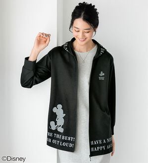 BELLUNA（ベルーナ）の「＜Ｄｉｓｎｅｙ＞【ミッキー】ロゴプリント裏メッシュパーカー（パーカー）」｜ブラック