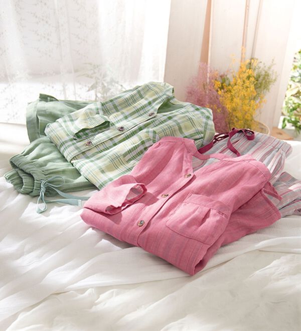 LAVIENNE（ラヴィエンヌ）の「【オーガニックコットン使用】綿１００％Ｗガーゼのルームパジャマ（パジャマ・ルームウェア）」｜詳細画像