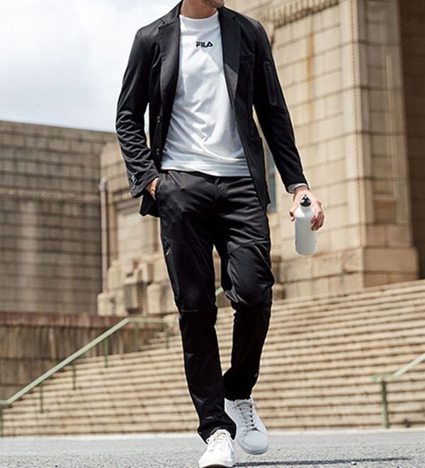 「＜フィラ＞吸汗速乾杢調ストレッチパンツ（メンズフルレングスパンツ）」｜詳細画像