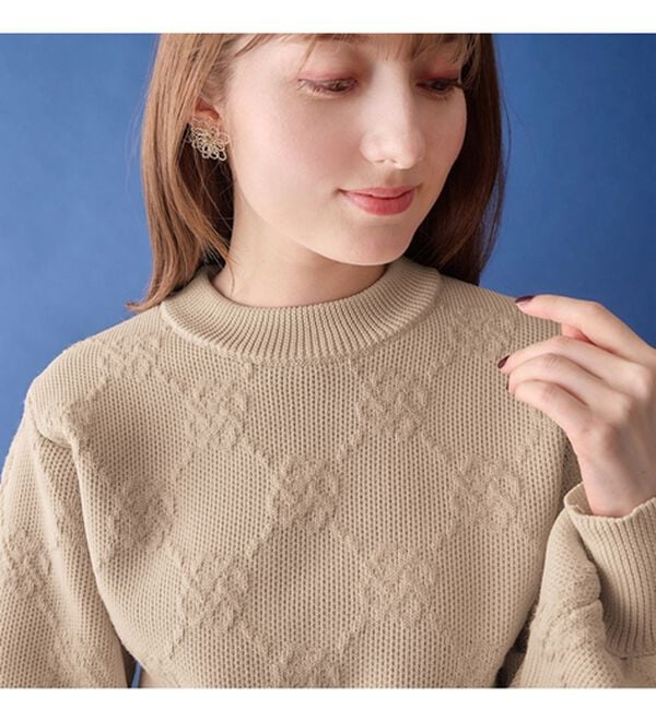 alotta（アロッタ）の「ふくれジャカードスポンジニット（ニット・セーター）」｜詳細画像