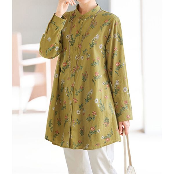 BELLUNA（ベルーナ）の「ナチュラル柄プリントロングブラウス（ブラウス）」｜詳細画像