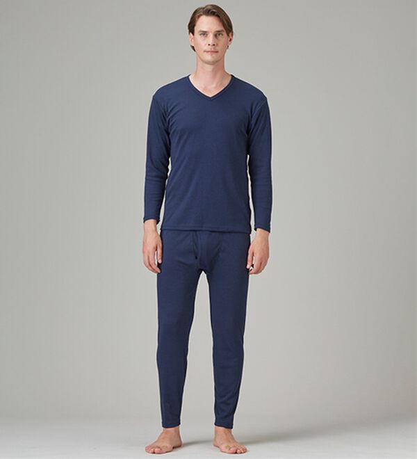 「【３色組】サーモケア（Ｒ）吸湿発熱綿混裏起毛インナー上下３色組（メンズ肌着・インナーウェア）」｜詳細画像