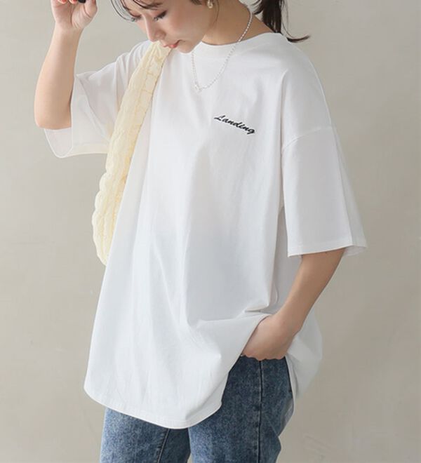 A HAPPY MARILYN（アハッピーマリリン）の「【Ｌ～９Ｌ】選べる４デザイン♪綿１００％ロングＴシャツ（Tシャツ）」｜オフ／Dタイプ