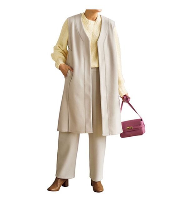 VINNO（ヴィノ）の「カットメルトンロングジレ（ジレ）」｜詳細画像