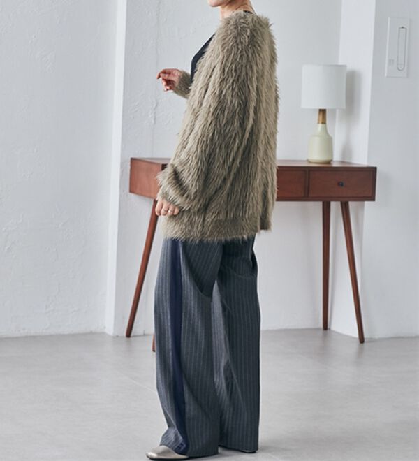 RANAN（ラナン）の「ロングフェザーシャギーオーバーカーデ（ニットカーディガン）」｜詳細画像