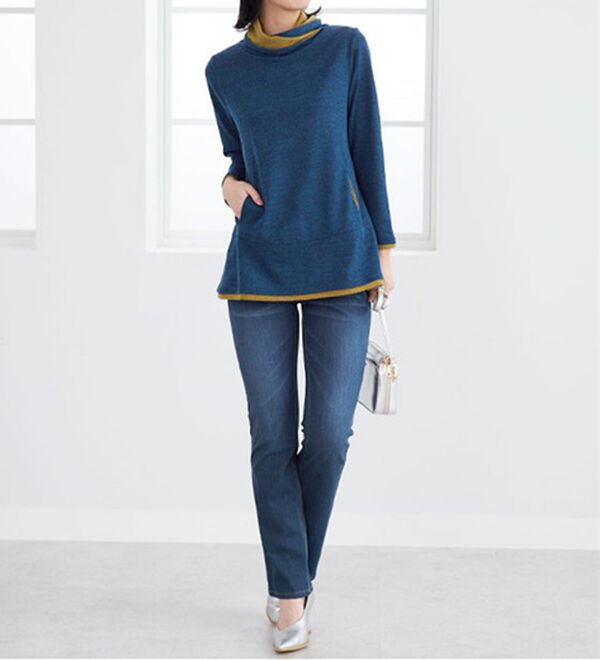 BELLUNA（ベルーナ）の「衿デザイン配色チュニック（チュニック）」｜詳細画像