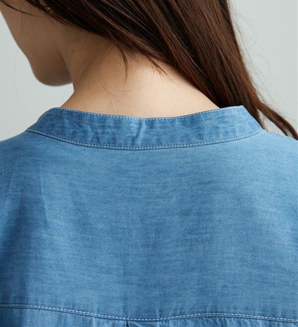 BELLUNA（ベルーナ）の「やわらかデニム素材シャツチュニック（チュニック）」｜詳細画像