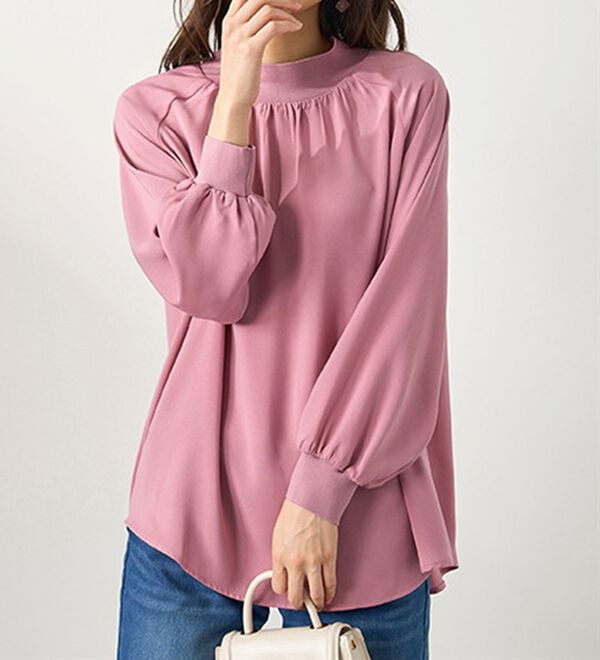 BELLUNA（ベルーナ）の「リブ切替ドレープデザインブラウス（ブラウス）」｜詳細画像