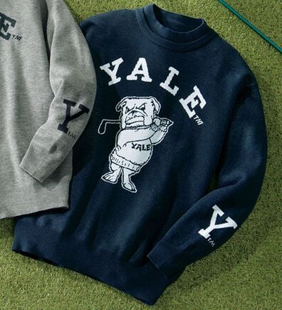 「＜イェール　ゴルフ＞軽量ロゴデザインニット（メンズニット・セーター）」