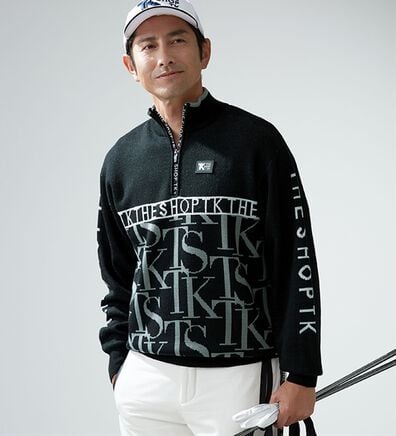 「＜ザ　ショップ　ティーケー＞ロゴジャカードハーフジップニット（メンズニット・セーター）」