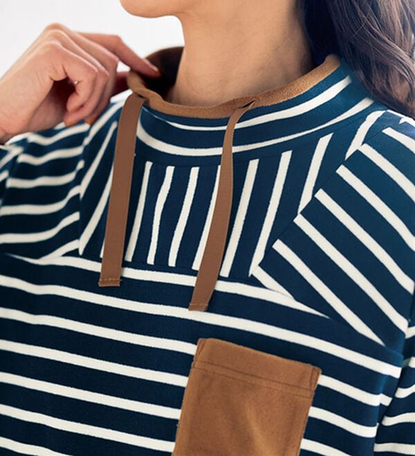 BELLUNA（ベルーナ）の「なめらかタッチ素材ボーダープルオーバー（カットソー）」｜詳細画像