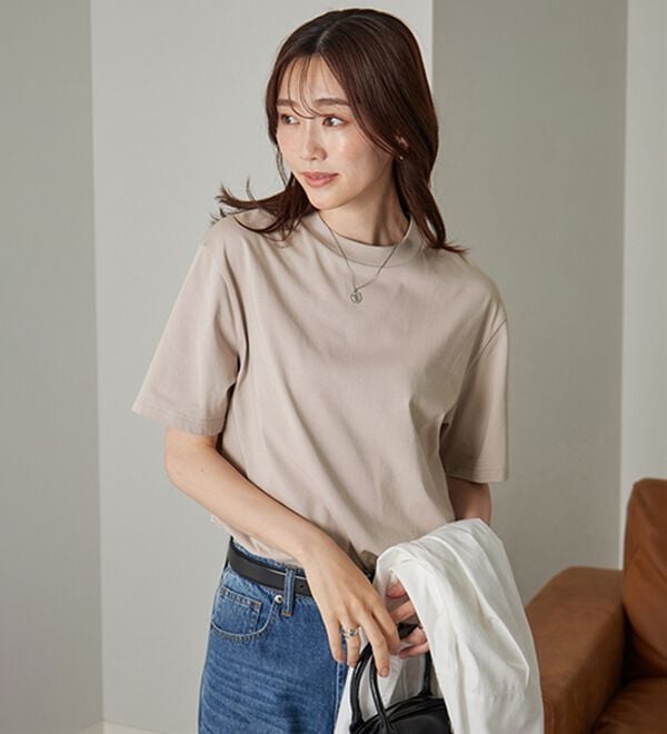 BELLUNA（ベルーナ）の「【選べる袖丈】＜エアリーアイスコットン＞オーバーサイズＴシャツ（カットソー）」｜詳細画像