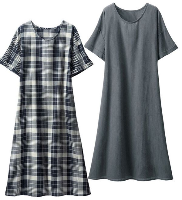 「【２色組】さらさら綿混楊柳ワンピース（その他ワンピース）」｜詳細画像