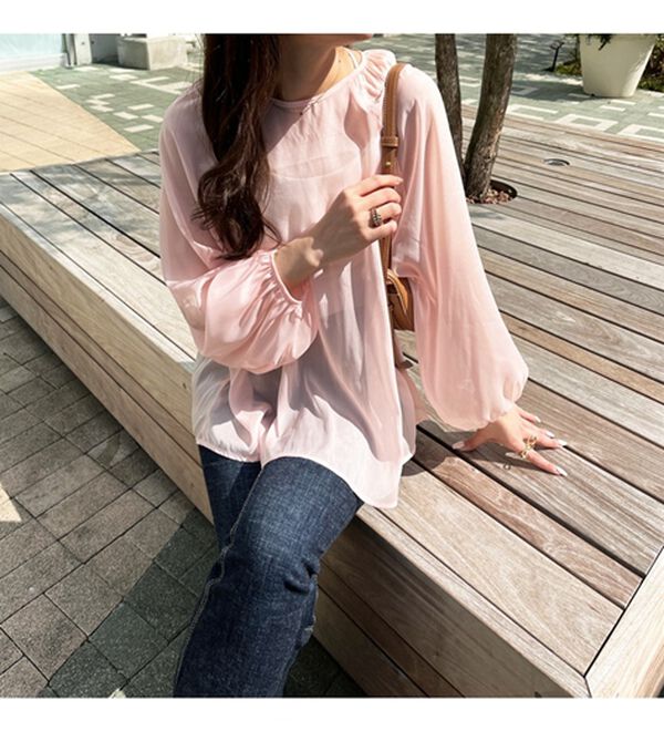 GeeRA（ジーラ）の「バックリボンシアーブラウス（ブラウス）」｜詳細画像