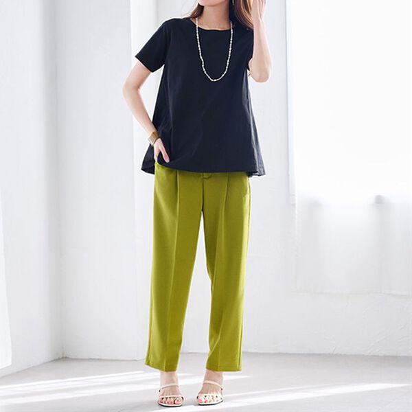 RANAN（ラナン）の「美脚カットジョーゼットタックパンツ（フルレングスパンツ）」｜詳細画像