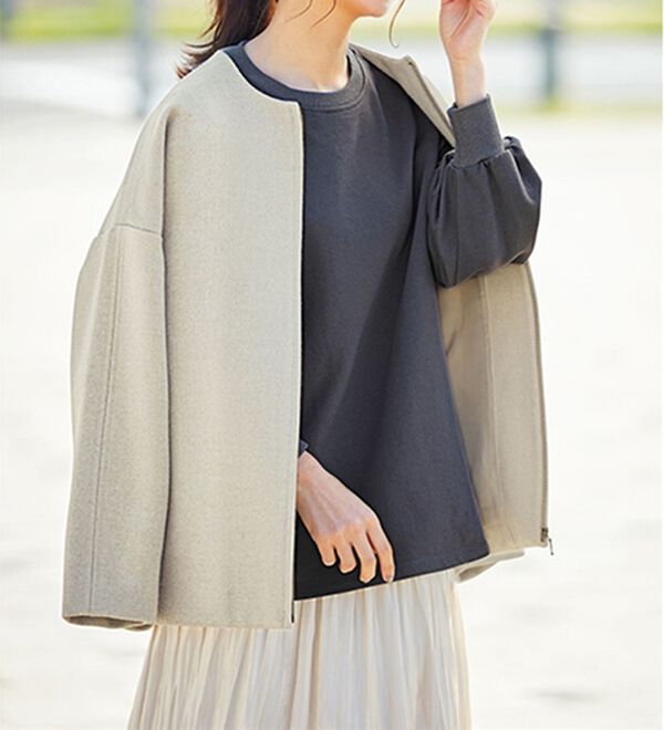 BELLUNA（ベルーナ）の「オーガニックコットン裏起毛スウェット（トレーナー・スウェット）」｜詳細画像