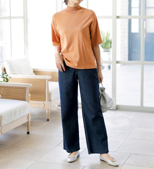 BELLUNA（ベルーナ）の「新感覚！メッシュデニムワイドパンツ（フルレングスパンツ）」｜詳細画像