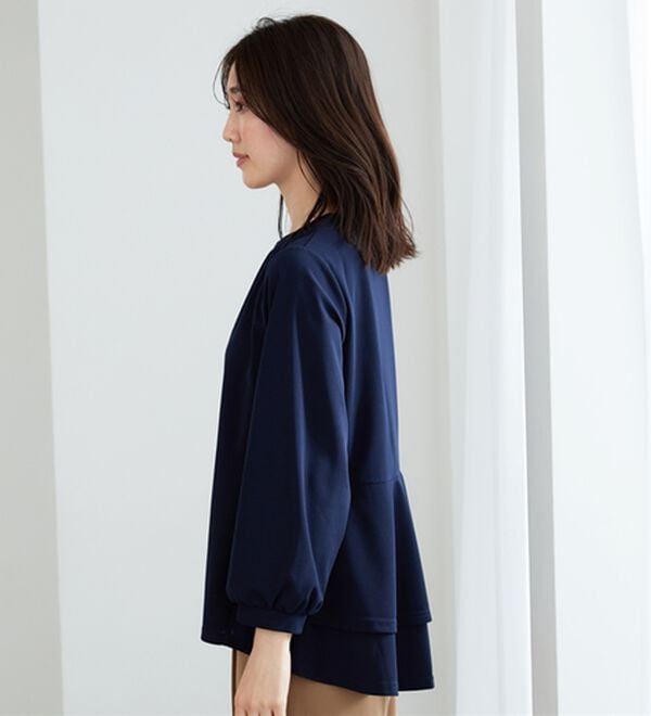 BELLUNA（ベルーナ）の「【再入荷】ボリューム袖美人顔バックフレアーＴブラウス（ブラウス）」｜詳細画像