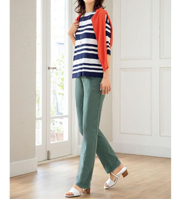 ルフラン（ルフラン）の「【３本組】毎日らくちん夏素材パンツ（フルレングスパンツ）」｜詳細画像