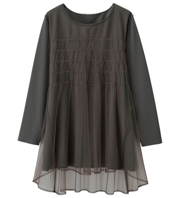 RANAN（ラナン）の「ふんわりあったか素材チュール重ねチュニック（チュニック）」｜詳細画像