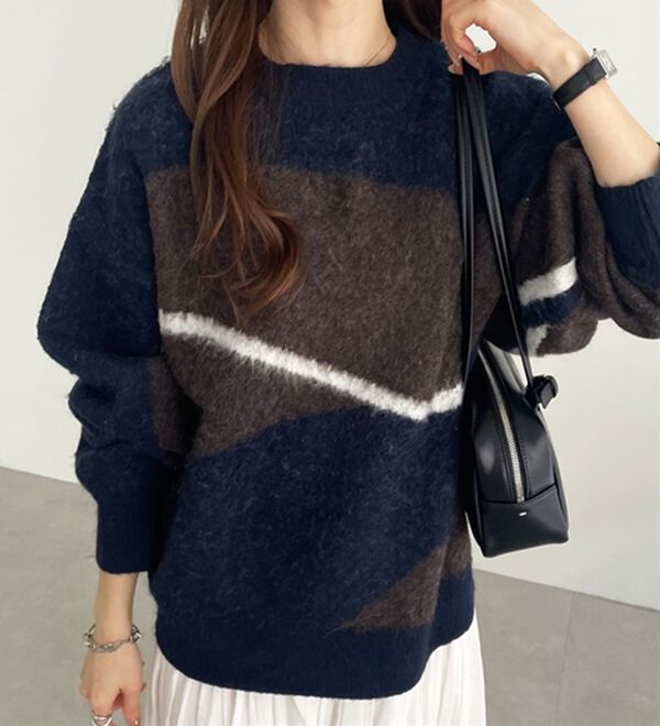 ニュアンス柄ジャカードニット - ベルーナ【公式】