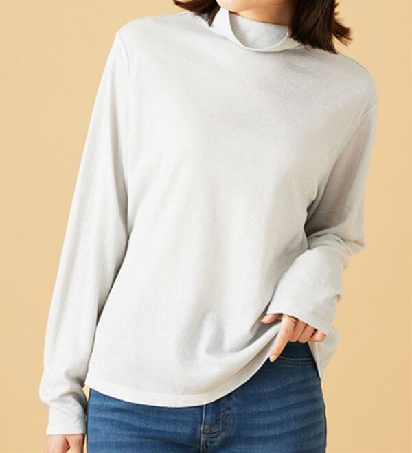 BELLUNA（ベルーナ）の「ラメ調ハイネックプルオーバー（カットソー）」｜詳細画像