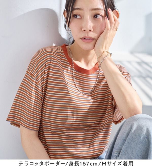 Viola e Viola（ヴィオラ エ ヴィオラ）の「ほんのり透け感綿混セミシアートップス（カットソー）」｜詳細画像