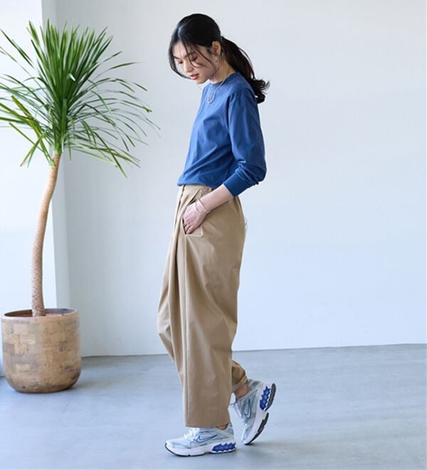 BELLUNA（ベルーナ）の「【汗ジミ対策◎】＜エアリーアイスコットン＞オーバーサイズＴシャツ【選べる袖丈】（カットソー）」｜詳細画像
